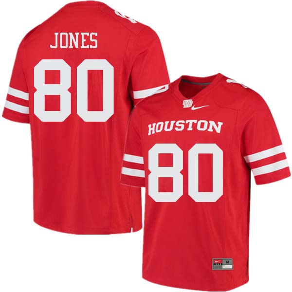 Men #80 Noah Jones Houston Cougars College Football Jerseys Sale-Red
